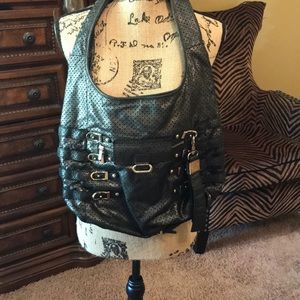 Jimmy Choo Black/Gold buckle purse